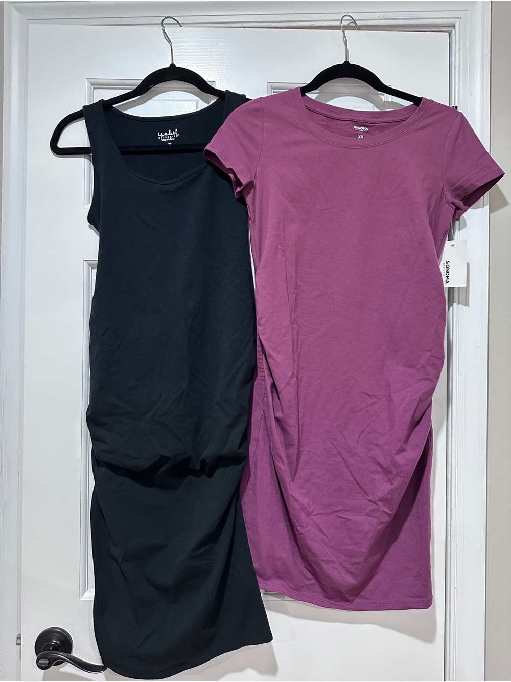 XS Maternity Midi Dress bundle - Black & Plum
